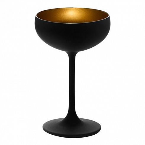 Бокал для шампанского черно-золотой Stolzle «Olympic», 230 мл