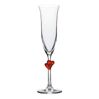 Бокал для шампанского с красными сердечками Stolzle «LAmour», 175 мл